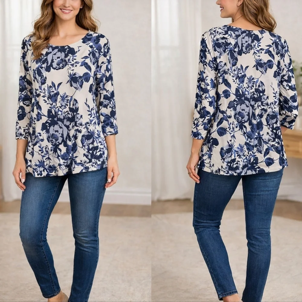 NWT Nally & Millie Floral Knit Top – Size Small NWT - Picture 1 of 12